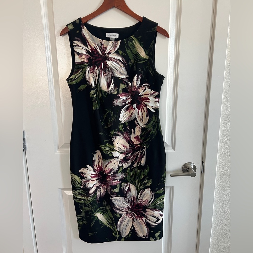 Calvin Klein Black Floral Dress